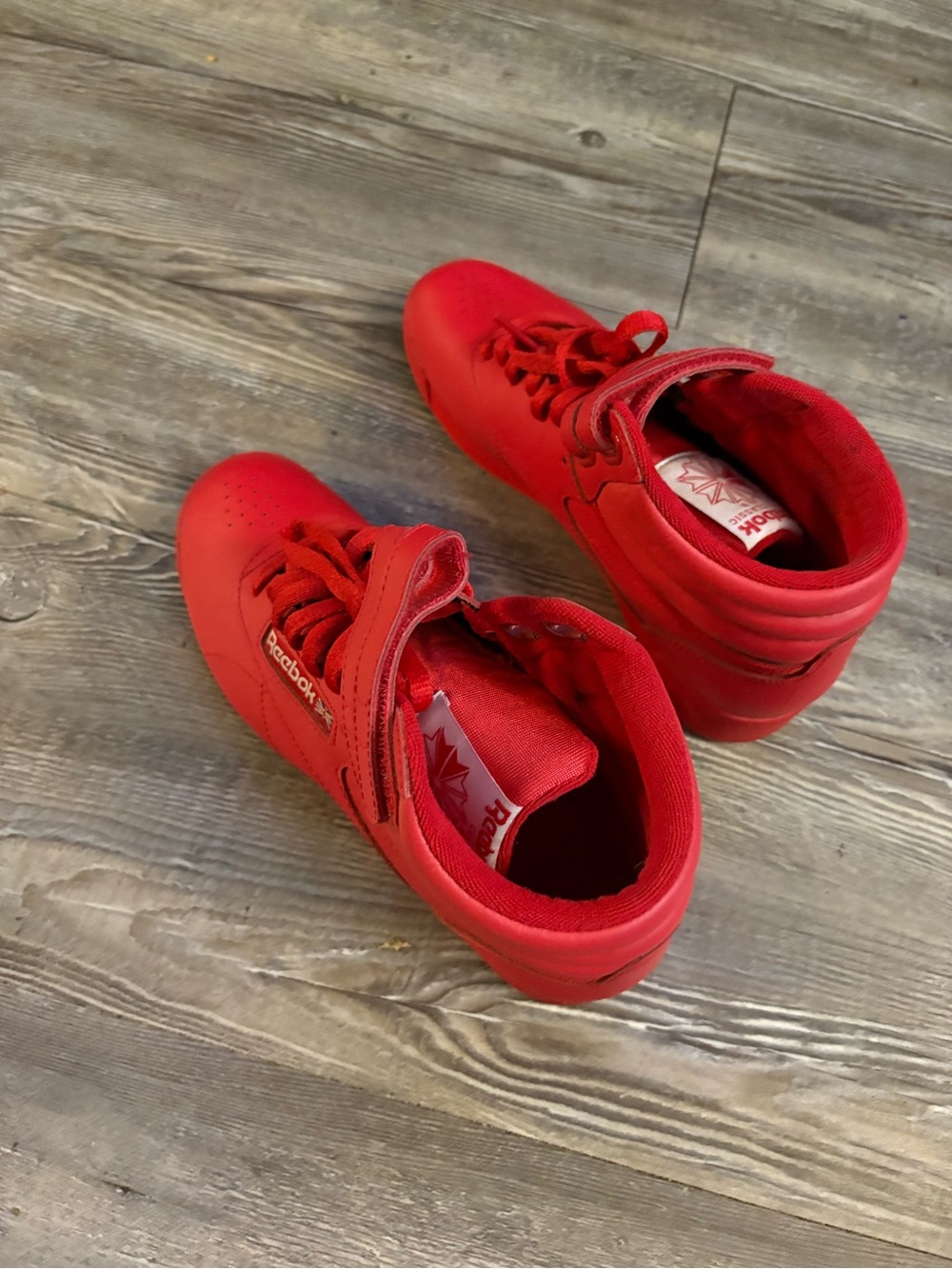 Reebok Kids Red High-Top Sneakers with Strap